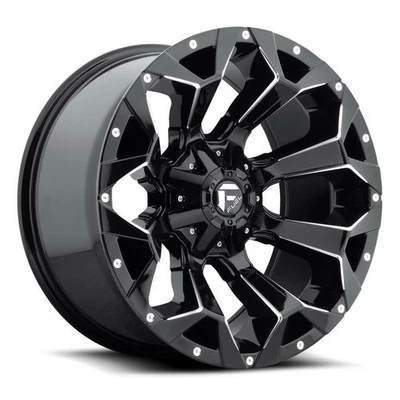 20" Fuel D576 Assault 20x9 8x6.5 Gloss Black Milled Wheel 20mm For Ford Ram GMC Foto 1 de 4
