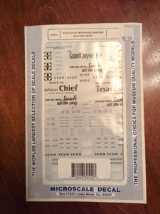 Vintage Microscale Decals No 87-810 Santa Fe 50' Mech Reefers Ship & Travel HO - Picture 1 of 2