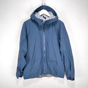 Goldwin Pertex Shieldair Rain Jacket Men Size 3 Medium Blue Hooded Waterproof - Picture 1 of 12