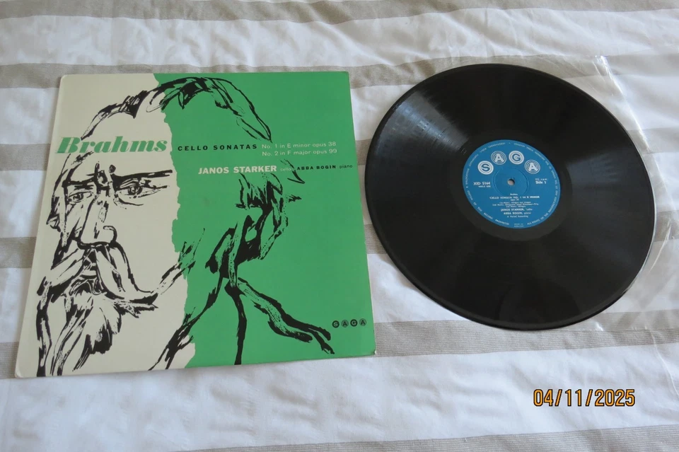 XID 5164 JANOS STARKER Brahms Cello Sonata No.1 & 2 Abba Bogin LP MINT VINYL - Image 1 of 4