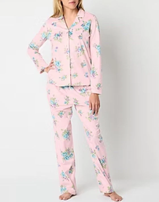 全新带标签女式小号 Adonna 粉红色 Vanessa 花卉粉红色睡衣套装柔软舒适! — 第 1/1 张图片