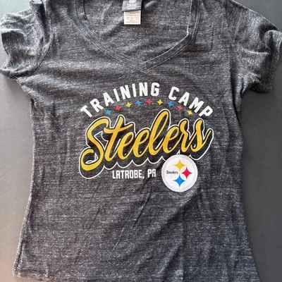 PITTSBURGH STEELERS MUJER NFL EQUIPO ROPA CAMISETA GRIS S M NUEVO CON ETIQUETAS BRILLO Foto 1 de 4