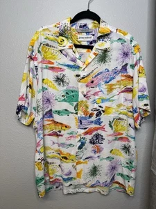 Camicia hawaiana Jams World Reef Fish stampa filata schiacciata giapponese rayon uomo L - Foto 1 di 3