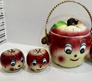 Vintage Anthropomorphic Cookie Jar-and Salt & Pepper Set -Japan 1950s - Foto 1 di 14