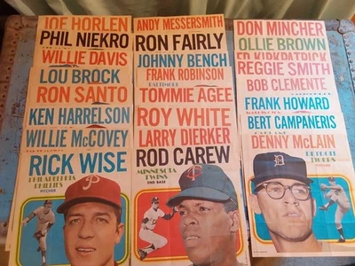 1970 Topps Posters Complete Set All 24 Mini Posters Clemente, Brock, Rose - Image 1 of 3