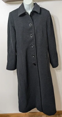 Vintage Pendleton Womans Size 10 Long Black Lambswool/Cashmere Coat Lined USA - Image 1 of 4