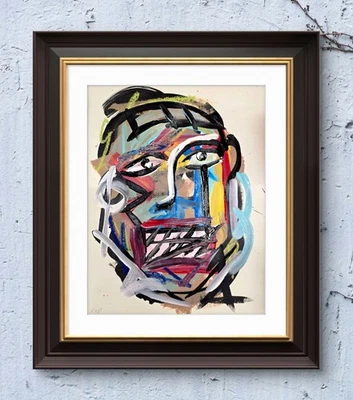Corbellic Top Boxer 14x11 Original Abstract Gallery PAPER Portrait Fine Art - Image 1 of 4
