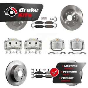 Front Rear Brake Caliper Rotor Semi-Metallic Pad Kit For Without Brembo Calipers - Picture 1 of 1