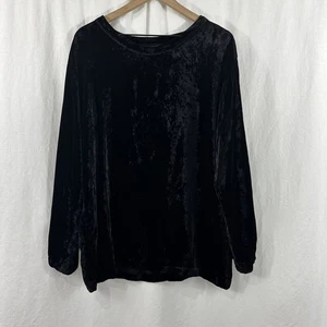 CP Shades Vintage Black Crushed Velvet Long Sleeve Tunic Top Womens M Whimsigoth - Picture 1 of 9