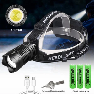 990000LM XHP360 LED Headlamp Zoom USB Rechargeable Headlight Lamp Emergency - Picture 1 of 14