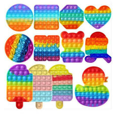 Popit Fidget Toy Push Bubble Sensory Stress Relief Kids Family Gift Game Rainbow