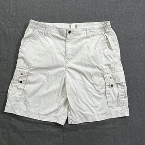 Haband Travelers Cargo Shorts Mens 38 Off White Snap Pockets Zip Fly High Rise - Picture 1 of 6