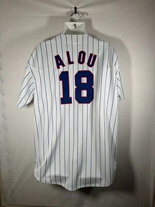 Camiseta deportiva auténtica MLB Russell de los Chicago Cubs Moises Alou a rayas blancas #18 talla XL - Imagen 1 de 5