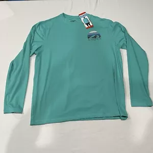 Hang Ten Herren Sonnen-T-Shirt grün langärmelig UPF 50+ schnell trocknend etikettlos Rundhalsausschnitt Gr. M - Bild 1 von 5