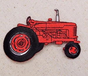 Red/Black Tractor - Farm/Gardening - Embroidered Iron on Patch - Picture 1 of 2