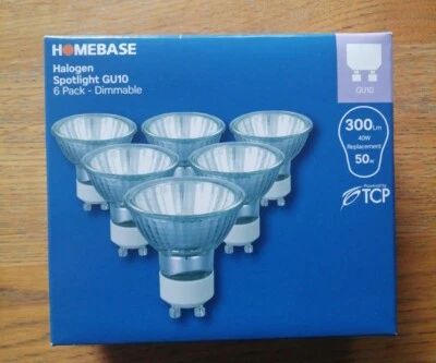Set of 6 Halogen Warm White GU10 Spotlights 40 W Dimmable Replacement Bulbs  - Image 1 of 4
