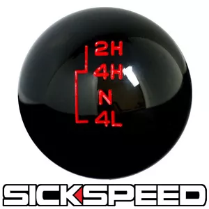 BLACK WITH RED INLAY TRANSFER CASE SHIFT KNOB FOR FORD GEAR SHIFTER 4X4 4WD - Picture 1 of 1