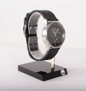 NWOB MENS NIXON SENTRY CHRONO LEATHER 42mm WATCH $250 Black/ Brass - Picture 1 of 7