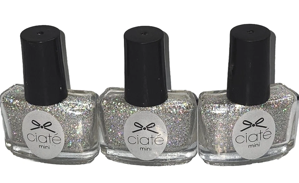 Ciate Mini Nail Glitter Glim006 Let It Snow 0,18 oz Ea Lote De 3 peças  - Imagem 1 de 2