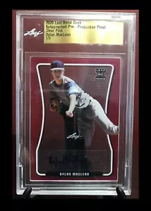 2020 LEAF METAL DRAFT CLEAR PINK AUTO DYLAN MacLEAN RANGERS 1/1 LEAF SLABBED - Picture 1 of 1