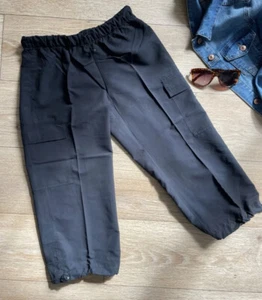 Pantalones de carga de verano negros ligeros para mezclar y combinar bolsillos laterales - Imagen 1 de 4
