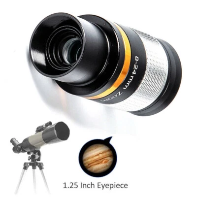 Ocular Telescopio Zoom 8-24mm Completo Multicapa 1.25IN para Telescopio Astronomía Foto 1 de 4