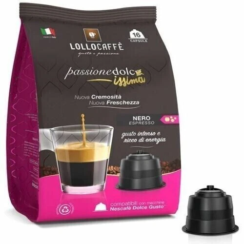 192 CAPSULE LOLLO CAFFE' MISCELA NERA COMPATIBILI NESCAFE' DOLCE GUSTO sped grat - Immagine 1 di 1