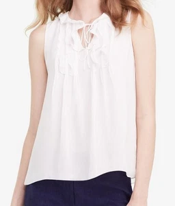 NWT $228 DVF Diane von Furstenberg Ruffle Silk Top Size 12 - Picture 1 of 12