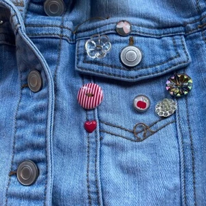 Annie’s Jean Jacket Girl's Size 5/6 with embellishments & Button Detail - Picture 1 of 12