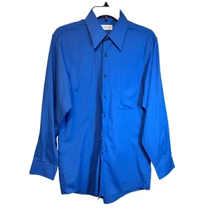 Van Heusen Oberhemd Gr. M 15 32/33 faltenfrei blau Popeline langarm - Bild 1 von 10