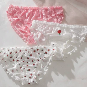 Women's Sexy soft silky feel knickers satin panties with rose design sissy TV CD - Picture 1 of 30
