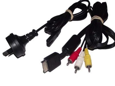 Genuine Playstation Power and AV Cable Cord PS1 PS2 PS3 Playstation - Image 1 of 2