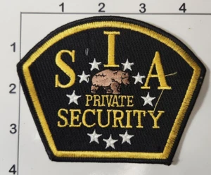 4" SIA Private Security Patch Embroidered Security Guard Shoulder Bear Stars - Picture 1 of 1