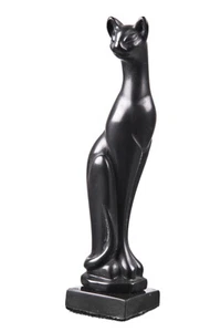 Decorative Stone Statue Figurine Sculpture Standing Black Cat 5.2'' (13 cm) - Picture 1 of 1