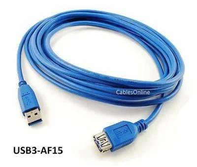15ft SuperSpeed USB 3.0 Type-A Male to Female Extension Cable - USB3-AF15 - Image 1 of 3