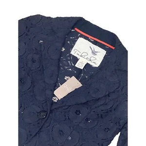 Anthropologie Tabitha, New, One Button Lace Jacket, Navy, Size M KB17 - Picture 1 of 4