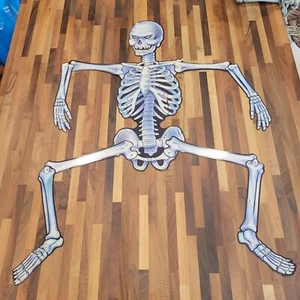 Vintage 1984 Beistle Halloween Skeleton Die-cut Cutout 44" Jointed Decoration - Picture 1 of 7