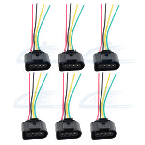 6 x Ignition coil connector Repair Harness Plug Wiring For Audi VW Jetta Passat