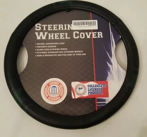 New! Michigan State Spartans Steering Wheel Cover - Black - Picture 1 of 2