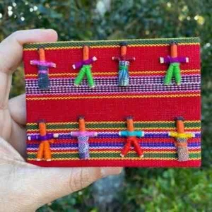 Worry Dolls Notebook covered with Traditional Mayan Fabric - Picture 1 of 17