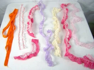 Miscellaneous lace pieces crafts and art projects ping white orange purple - Picture 1 of 8