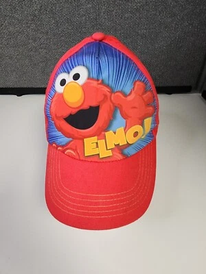 Elmo芝麻街帽儿童可调节红色蓝色100%纯棉 — 第 1/4 张图片