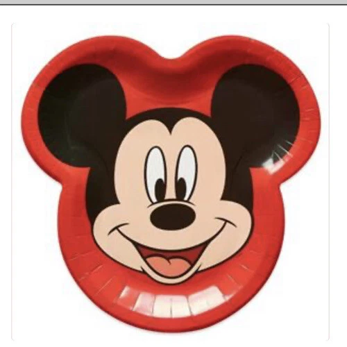 Platos en forma de cara de Mickey Mouse suministros de fiesta de cumpleaños 8 por paquete Foto 1 de 1