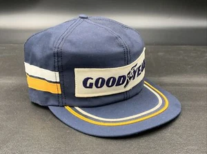 Vintage GOODYEAR 2 Stripe Mesh Trucker Hat Snapback Louisville KY USA RARE - Picture 1 of 12