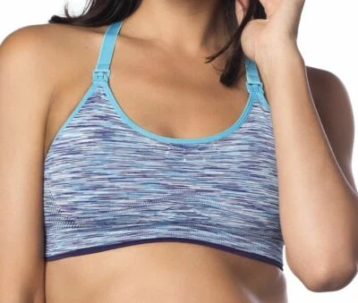 Hotmilk Vitality Yoga Nursing Bra L 36DD E F Sports Blue Drop Cup Maternity New - Image 1 of 4