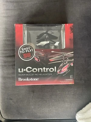 BROOKSTONE U.CONTROL SIVER BULLET RC HELICOPTER EASY TO FLY INDOOR COPTER 2012 - Image 1 of 2