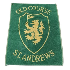 HTF ST. ANDREWS Scotland Golf Towel - OLD COURSE Green And Gold - Coat Of Arms - Picture 1 of 13