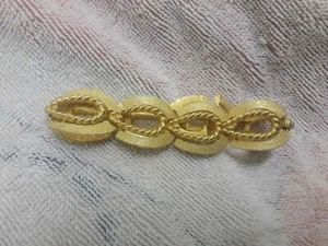 Brazalete de eslabones de cuerda tono dorado vintage firmado Trifari 7' - Imagen 1 de 8