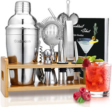 Cocktail Shaker Set,14 + 1 Pezzi Kit Da Barman in Acciaio Inox,Set Di Strumenti