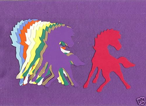 Tarjetas de álbum de recortes troquelados de caballo Mustang Mascota Foto 1 de 1